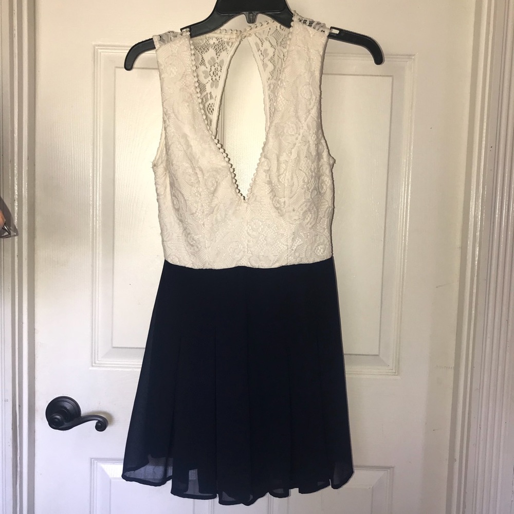 Women’s lace halter top romper.